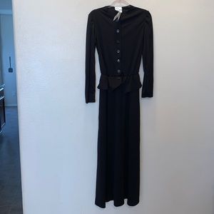 California Costumes black button ruffle waist long sleeve dress